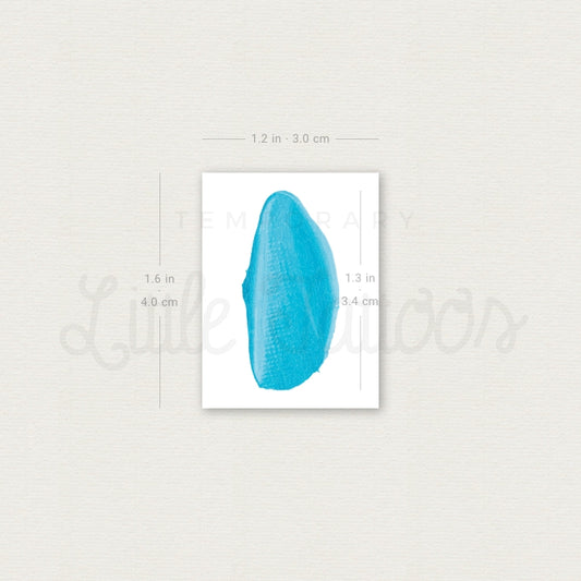 Turquoise Brush Stroke Temporary Tattoo - Set of 3