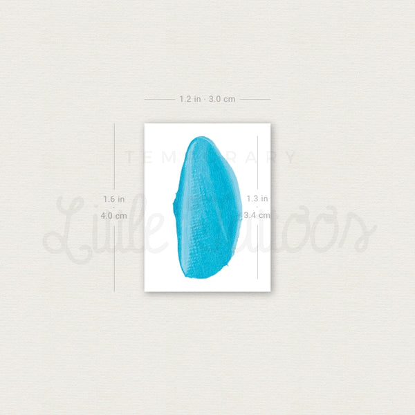 Turquoise Brush Stroke Temporary Tattoo - Set of 3