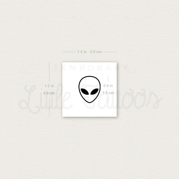 Little Alien Head Temporary Tattoo - Set of 3