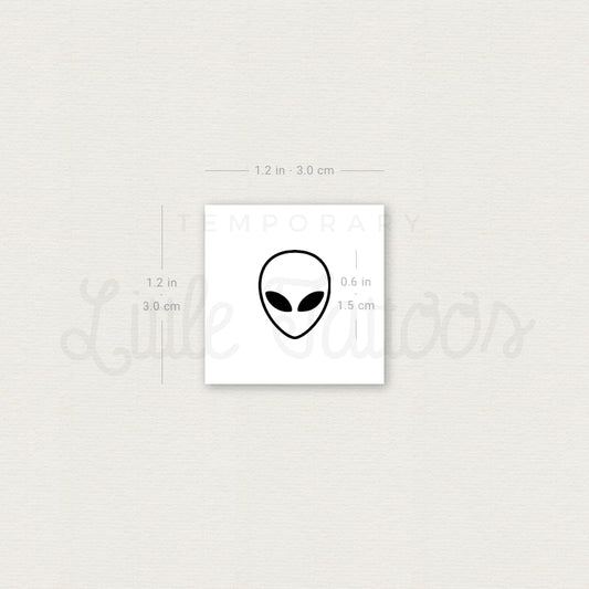 Tatuaje temporal de cabeza de extraterrestre - Juego de 3