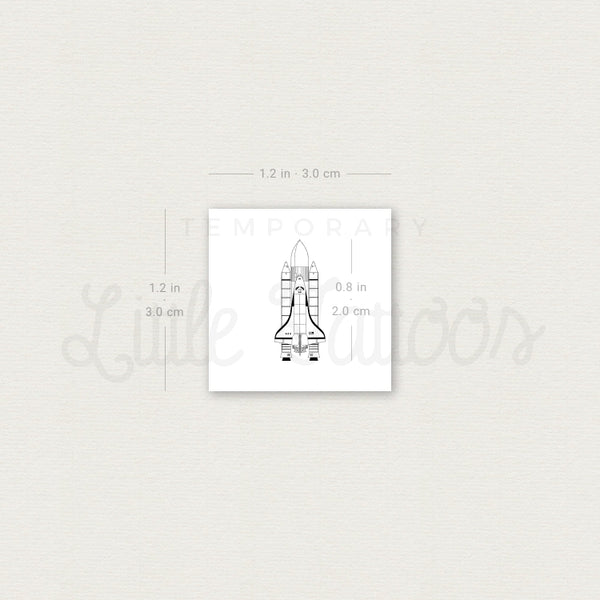 Tiny Space Shuttle Temporary Tattoo - Set of 3