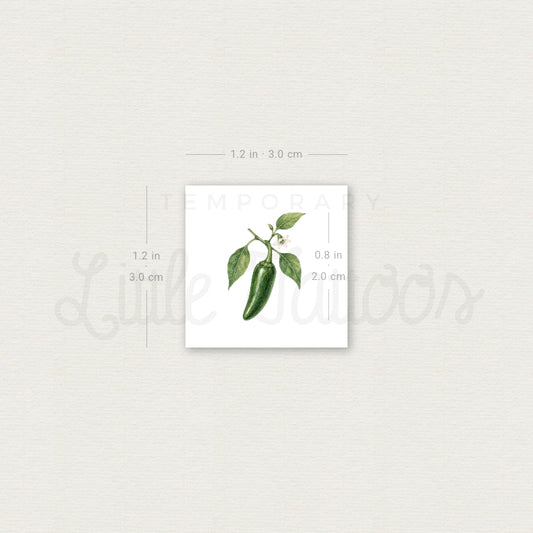 Jalapeño Temporary Tattoo - Set of 3