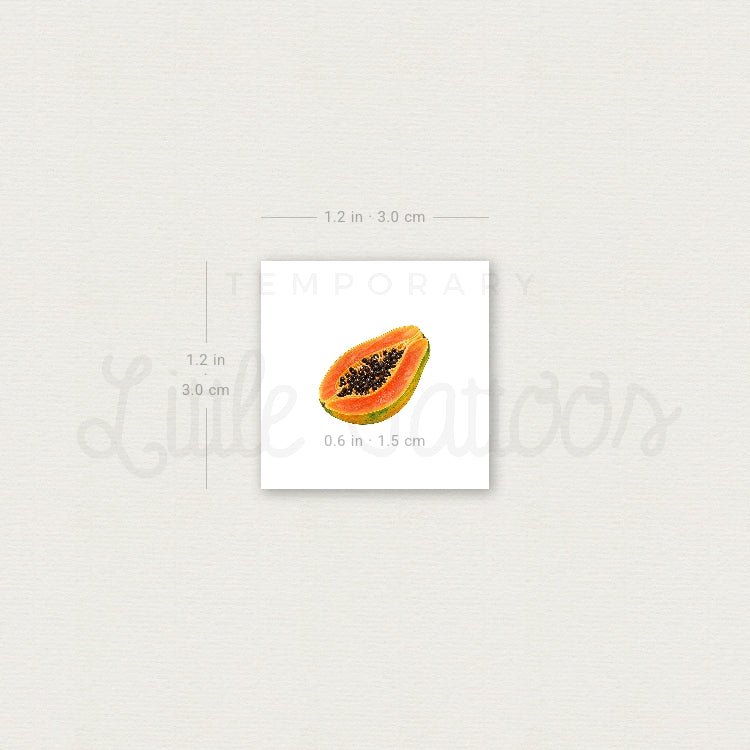 Papaya Slice Temporary Tattoo - Set of 3