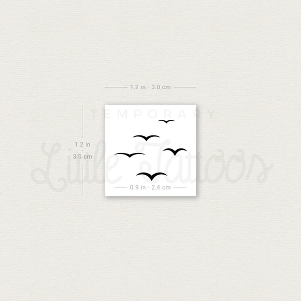 Flying Sea Birds Temporary Tattoo - Set of 3