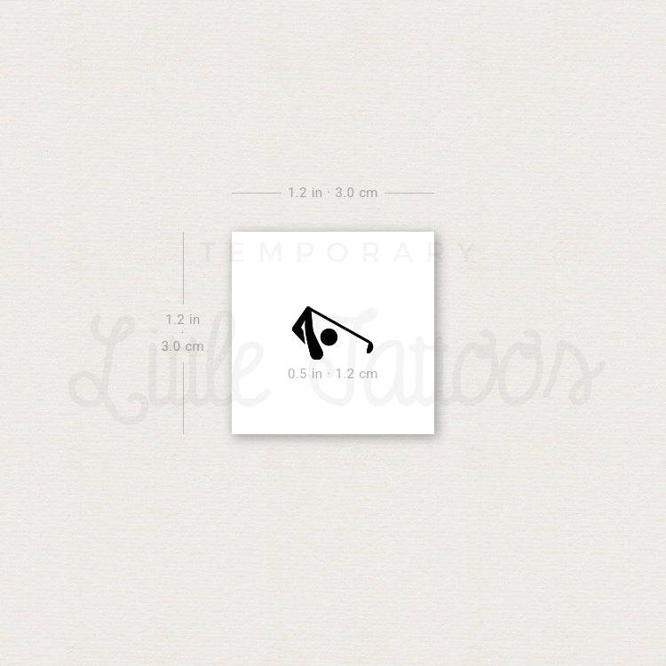 Golf Symbol Temporary Tattoo - Set of 3