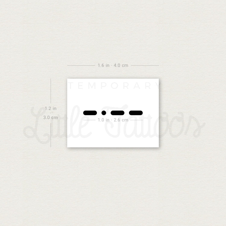 Morse Code Q Temporary Tattoo - Set of 3
