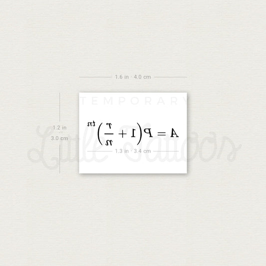 Compound Interest Formula Temporary Tattoo - Set of 3