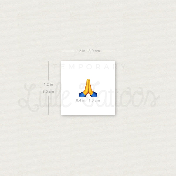 Praying Hands Emoji Temporary Tattoo - Set of 3
