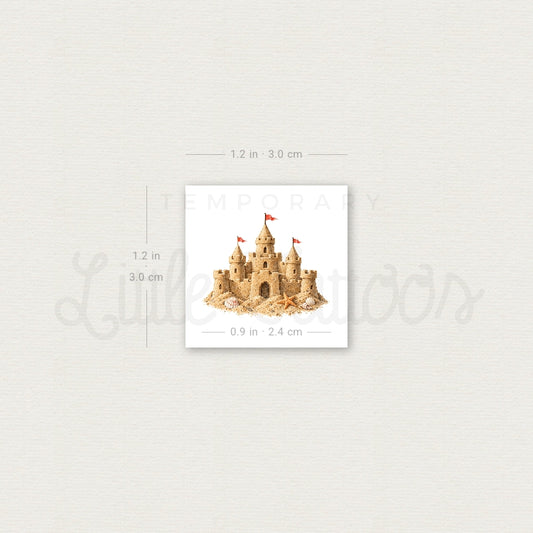 Sand Castle Temporary Tattoo - Set of 3