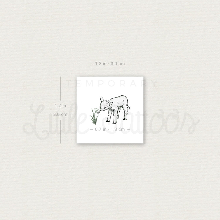 Lamb Temporary Tattoo - Set of 3