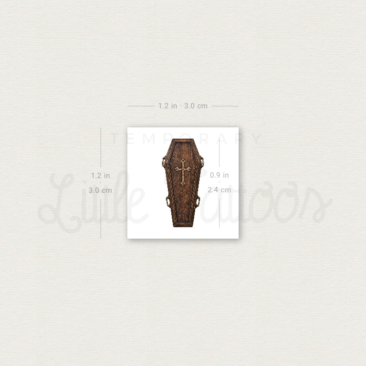 Coffin Temporary Tattoo - Set of 3