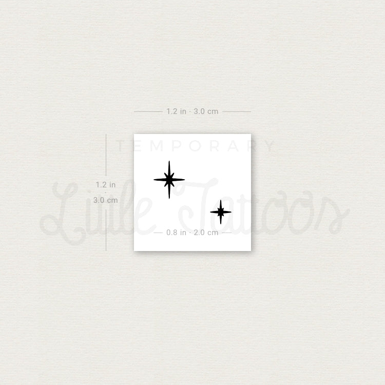 Small The Second Star To The Right Temporary Tattoo - Set of 3