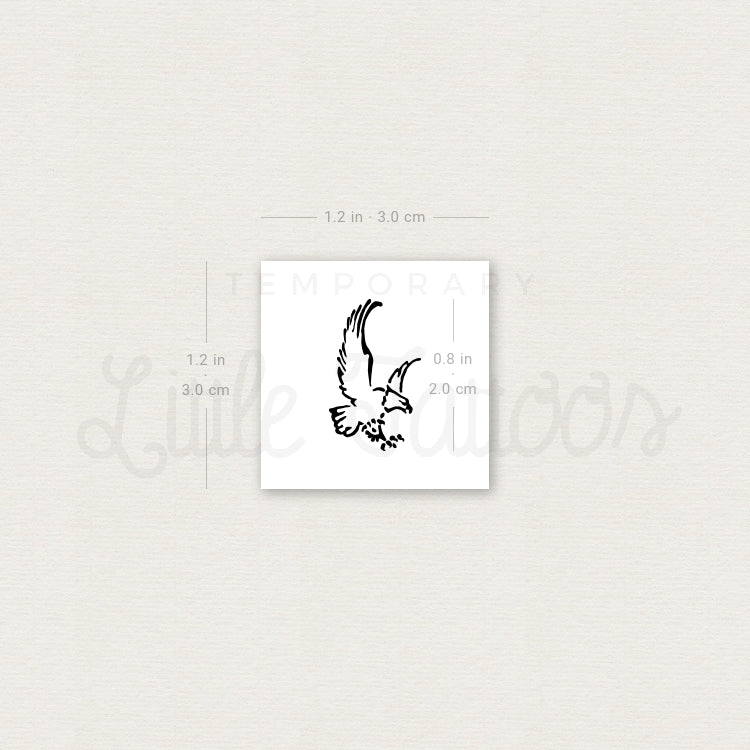 Little Bald Eagle Temporary Tattoo - Set of 3