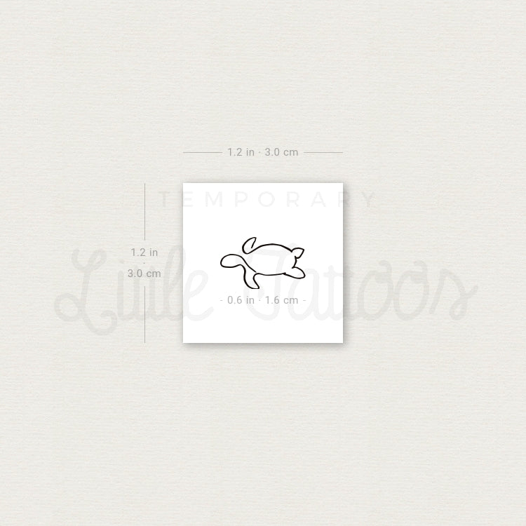 Single Line Turtle Temporary Tattoo - Set of 3