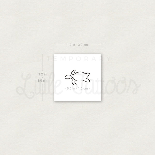 Single Line Turtle Temporary Tattoo - Set of 3