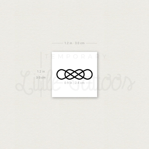 Interlaced Double Infinity Temporary Tattoo - Set of 3