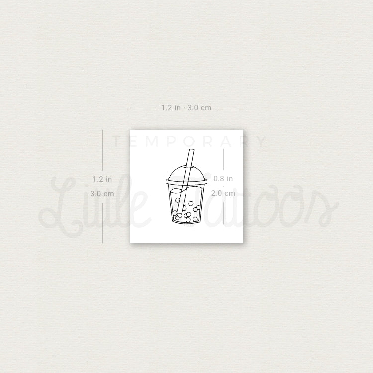 Bubble Tea Temporary Tattoo - Set of 3