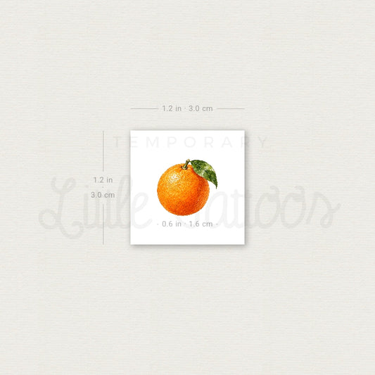 Watercolor Orange Temporary Tattoo - Set of 3