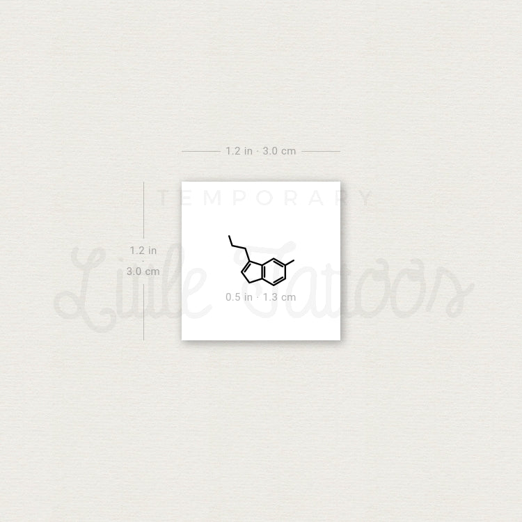 Tiny Serotonin Chemical Structure Temporary Tattoo - Set of 3