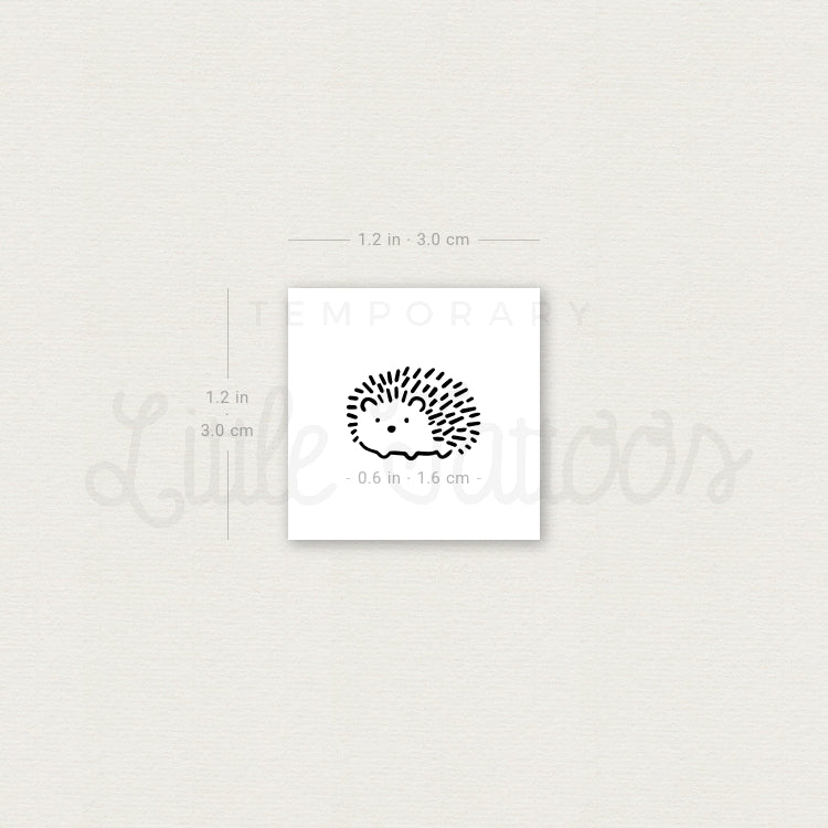 Mini Hedgehog Temporary Tattoo - Set of 3