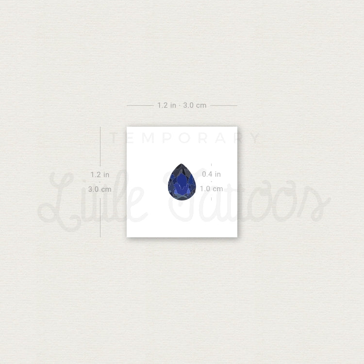 Tatuaje temporal de pera azul zafiro (juego de 3)