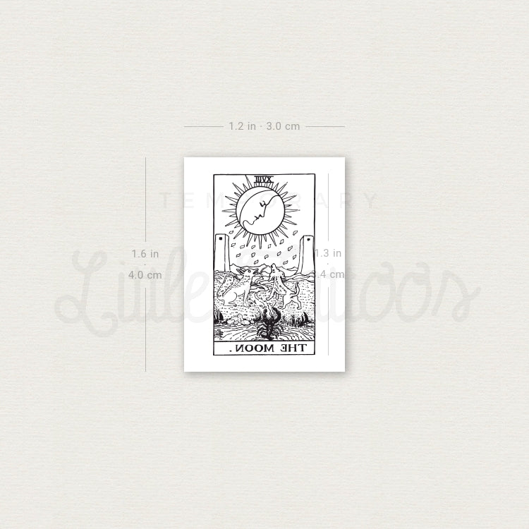 Tatuaje temporal de la carta del Tarot de la Luna (juego de 3)