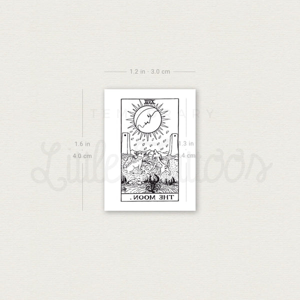 Little The Moon Tarot Card Temporary Tattoo - Set of 3