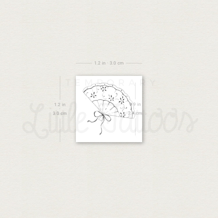 Small Hand Fan Temporary Tattoo By Stefano Mazza - Set of 3