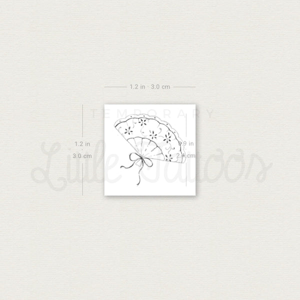 Small Hand Fan Temporary Tattoo By Stefano Mazza - Set of 3