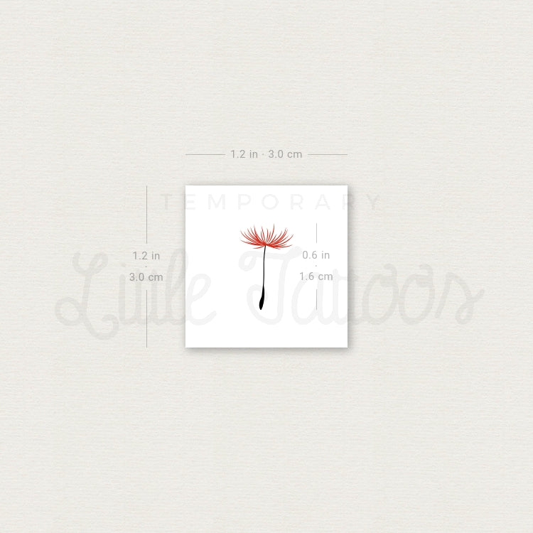 Red Dandelion Seed Temporary Tattoo - Set of 3