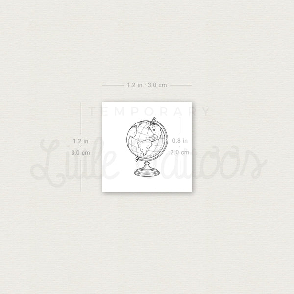 World Globe Temporary Tattoo - Set of 3