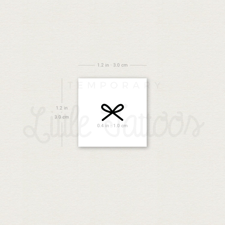 Tiny Ribbon Bow Temporary Tattoo - Set of 3