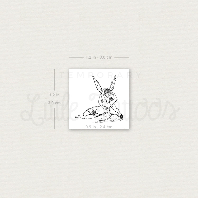 Small Psyche Revived By Cupid's Kiss Temporary Tattoo - Set of 3