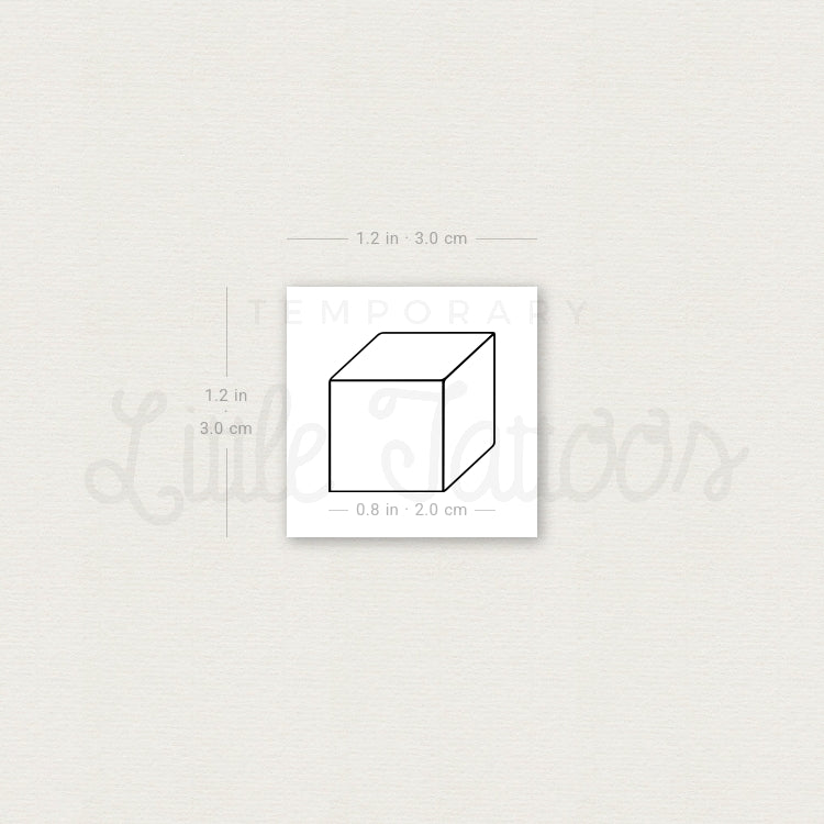 Tatuaje temporal de cubo pequeño - Juego de 3
