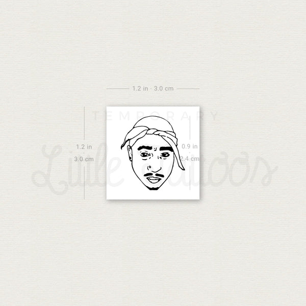 Tupac Temporary Tattoo - Set of 3