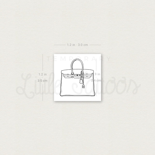 Birkin Tote Bag Temporary Tattoo - Set of 3