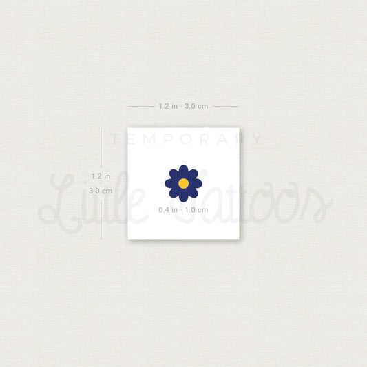 Tatuaje temporal de flor azul oscuro (juego de 3)