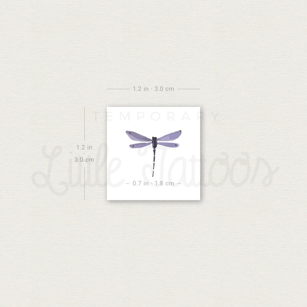 Purple Dragonfly Temporary Tattoo - Set of 3