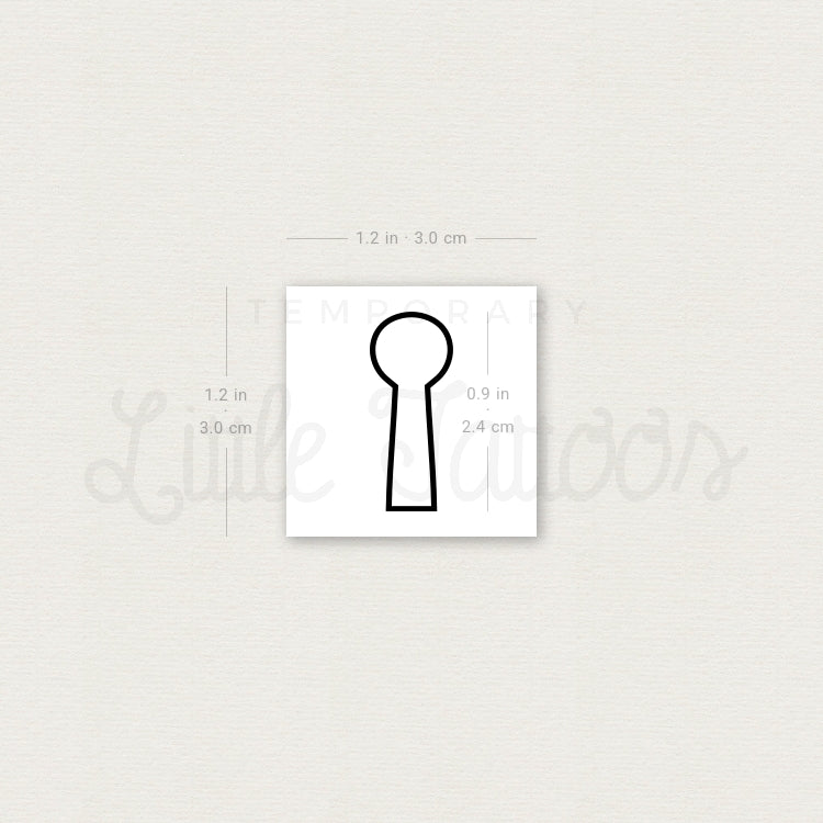 Keyhole Outline Temporary Tattoo - Set of 3