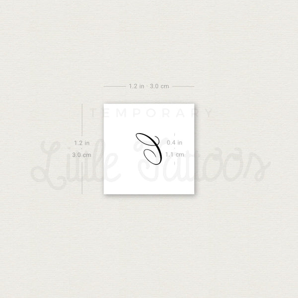 Letter C Script Temporary Tattoo - Set of 3