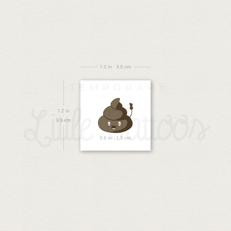 Poo Temporary Tattoo - Set of 3