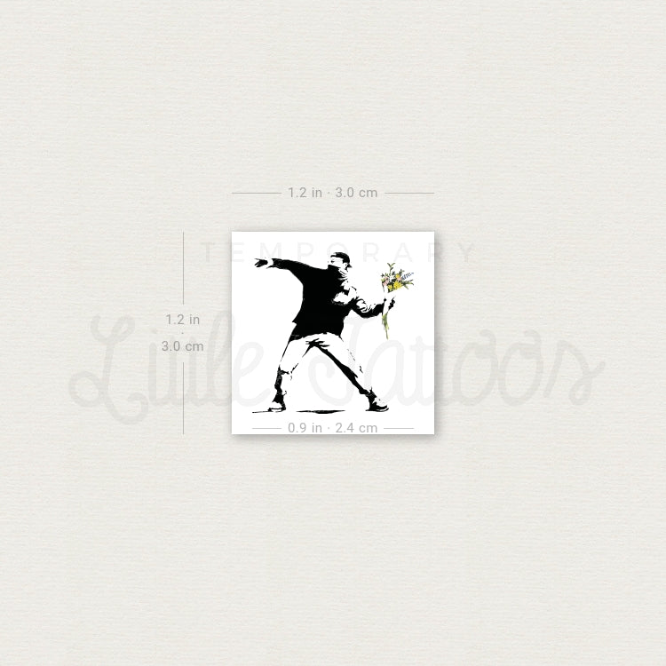 Small Flower Thrower Temporary Tattoo - Set of 3