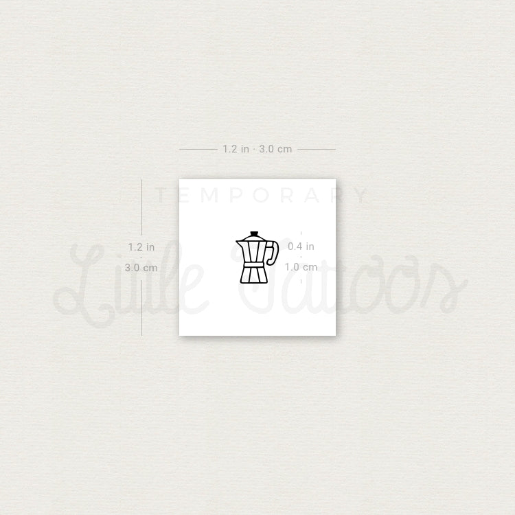 Tiny Moka Pot Temporary Tattoo - Set of 3
