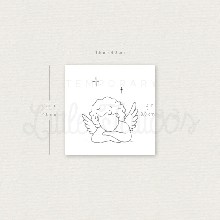 Cherub Face Temporary Tattoo By Stefano Mazza - Set of 3