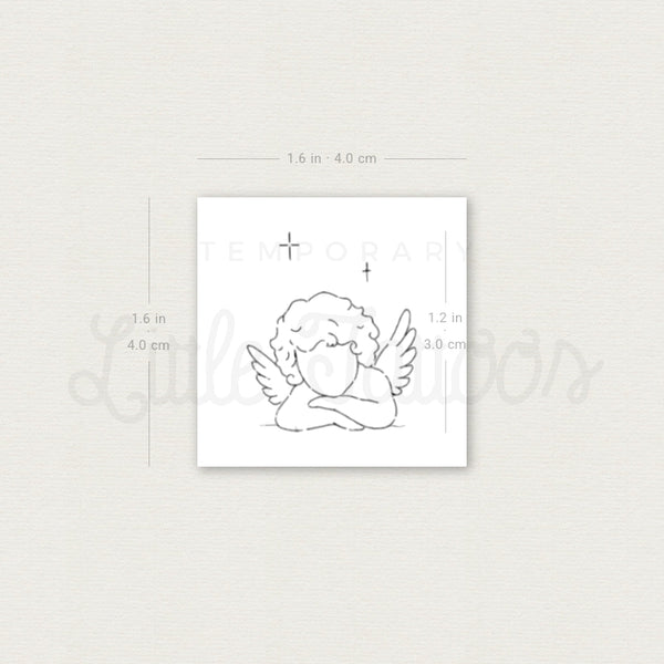Cherub Face Temporary Tattoo By Stefano Mazza - Set of 3