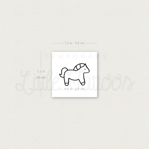 Minimalist Horse Temporary Tattoo - Set of 3