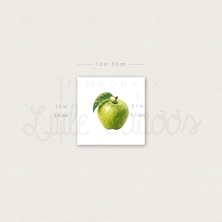 Granny Smith Apple Temporary Tattoo - Set of 3