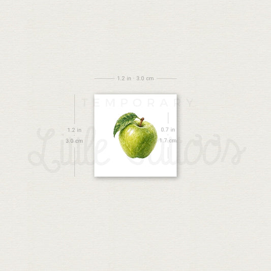 Granny Smith Apple Temporary Tattoo - Set of 3