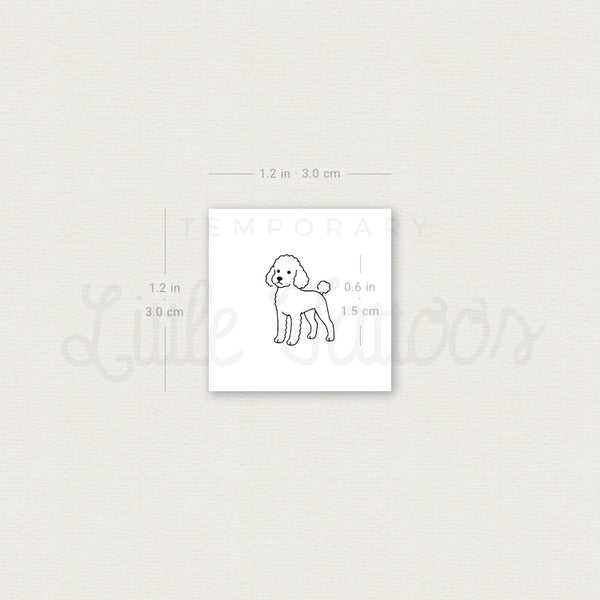 Miniature Poodle Temporary Tattoo - Set of 3