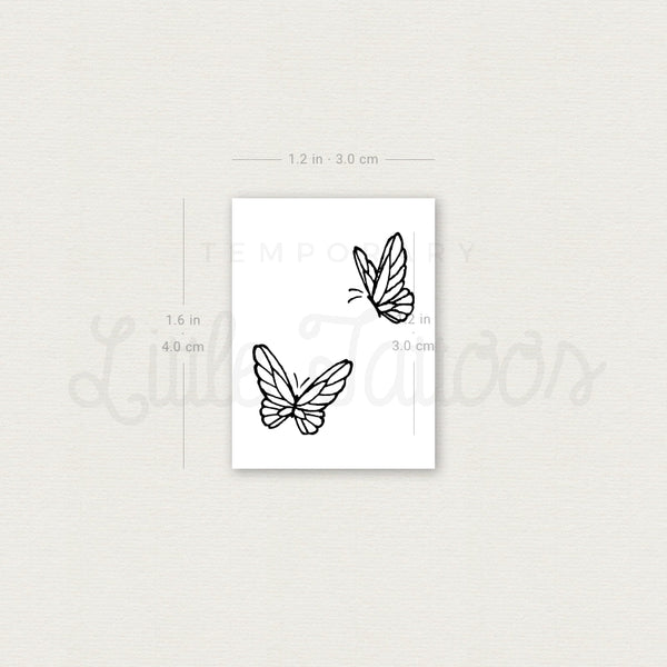 Delicate Butterfly Duo Temporary Tattoo - Set of 3